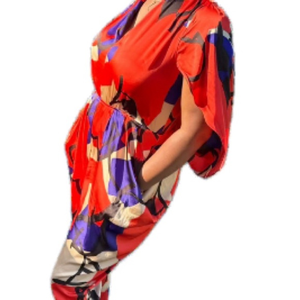 Fashion Nova Multi Color Abstract Jumpsuit